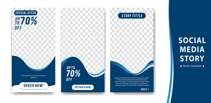 Editable creative instagram social media story vector template for finance, trust business or promotion purpose with blue white color.