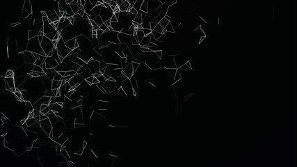 Abstract digital connection dots. Technology background. Network connection structure. Plexus effect. 3d rendering