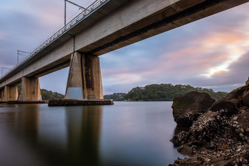 Como railway bridge across Georges river between the Sydney suburbs of Oatley and Como