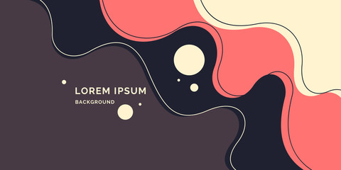 Poster with dynamic waves. Vector illustration in minimal style. Abstract background.