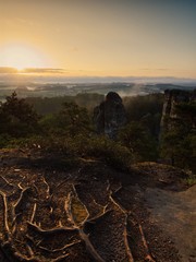 sunset in the mountains