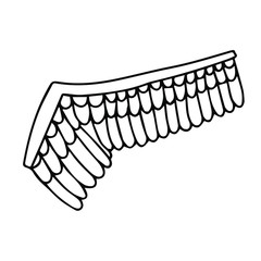 Coloring book page. Wing. Line art. Ethnic style. Creative abstraction. Decorative hand drawn element. Vector EPS 10.