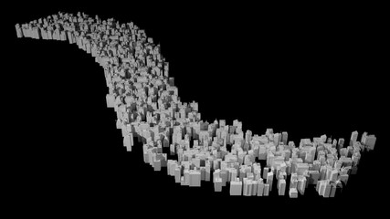 City Center 3d rendering, illustration 3d	