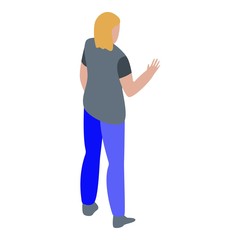 Woman start quest icon. Isometric of woman start quest vector icon for web design isolated on white background