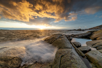 Beautiful Sunrise at the Arctic Beach in Norway