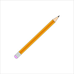 wooden pencil. Illustrator for web and mobile design.