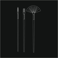 collection of brushes to paint canvases. Illustrator for web and mobile design.