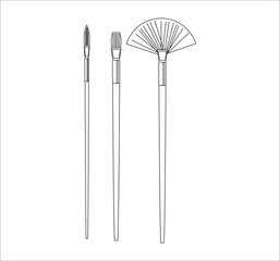 collection of brushes to paint canvases. Illustrator for web and mobile design.