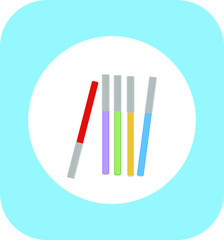 cans of colored felt-tip pens. Illustrator for web and mobile design.