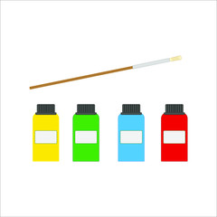 Fototapeta premium colored tempera pots. Illustrator for web and mobile design.