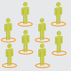 Concept of social distancing for prevention of coronavirus. Covid-19. Be safe.