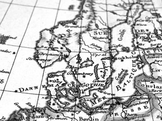 アンティークの世界地図　北ヨーロッパ