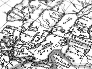 アンティークの世界地図　北ヨーロッパ