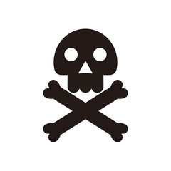 Skull cross bone icon vector illustration 
