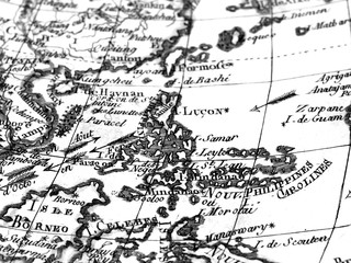 Fototapeta premium アンティークの世界地図 フィリピン