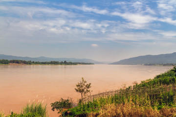 Beautiful view of Mekong River at Sangkhom District, Nong Khai, Thailand