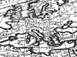 アンティークの世界地図　ヨーロッパ
