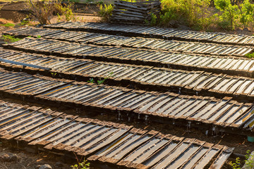 producing sea salt in Bali, process. Salt making process