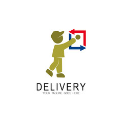 The courier logo is shipping the order, delivery order logos