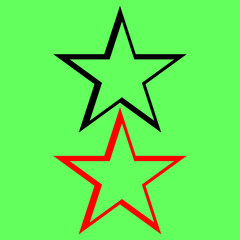 red star on green background