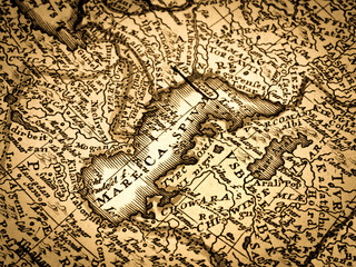 アンティークの世界地図　カスピ海