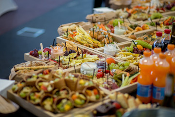food and snacks on the buffet table