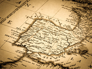Fototapeta na wymiar アンティークの世界地図　スペイン