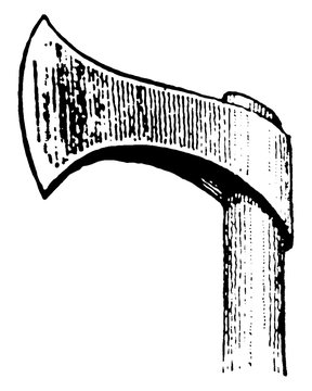 Francisca Throwing Axe, vintage illustration.