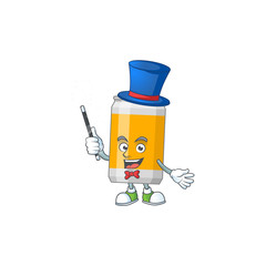 Talented beer can Magician cartoon mascot design style