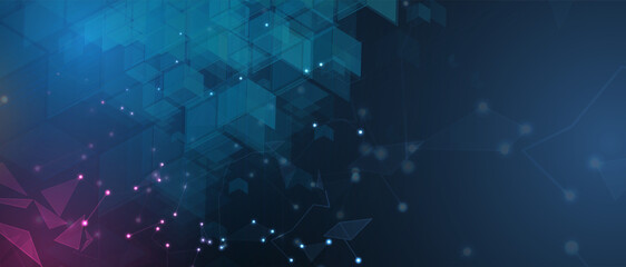 Abstract tech background. Futuristic technology interface © kras99