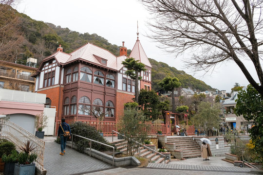 Classic European style red brick house in Kitano Cho Kobe Japan