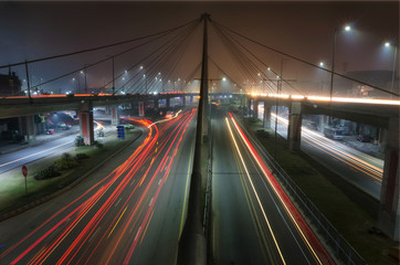 Fototapeta na wymiar Night Life on the roads of Lahore