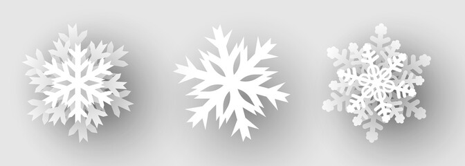 Set of paper snowflakes. Vector illustration.