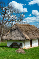 thatched roof, of a wine press house, Heiligenbrunn, Burgenland, Austria