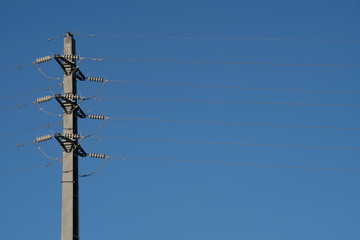 electricity antenna in the blue sky