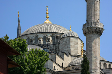 close up of blue mosque istanbul turkey