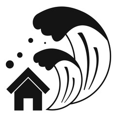 Naklejka premium Tsunami icon. Simple illustration of tsunami vector icon for web design isolated on white background