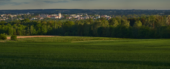 Panorama miasta Krasnystaw o poranku wiosną 