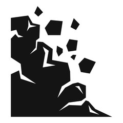 Seismic landslide icon. Simple illustration of seismic landslide vector icon for web design isolated on white background