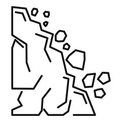 Soil landslide icon. Outline soil landslide vector icon for web design isolated on white background