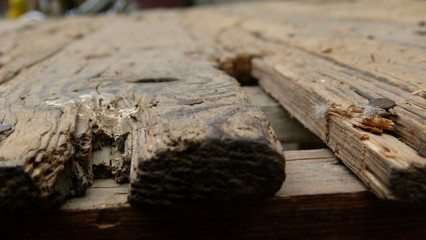 Fototapeta premium Block of wood attached to the table