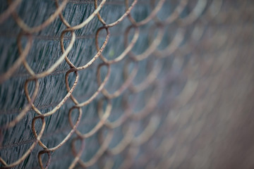 Fragment zardzewiałej siatki ogrodzeniowej. © AP-STUDIO