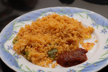 Schezwan Fried rice made at home