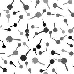 Black Push pin icon isolated seamless pattern on white background. Thumbtacks sign. Vector Illustration