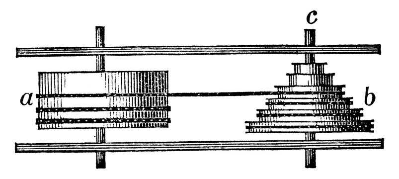 Barrel and Fusee, vintage illustration.
