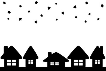 家の背景　長方形　星　モノトーン
