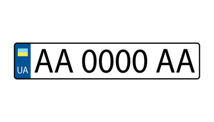 License number plate. Car plate number. Vehicle registration number.
