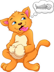 cute cat cartoon on a white background