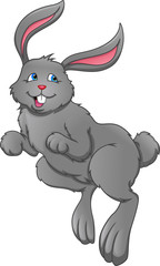 Cartoon cute rabbit jumping