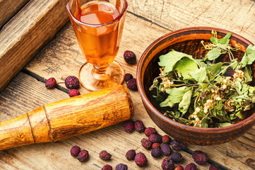 Dried crataegus in herbal medicine.